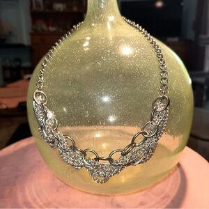 Chunky Industrial style chain necklace in silver tone